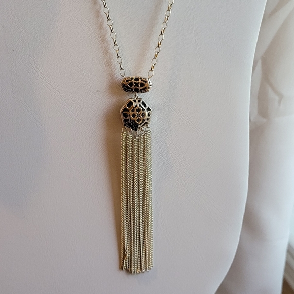 Kendra Scott Long Custom Necklace Multi Drusy Mystic Iridescent Gold - Picture 6 of 14